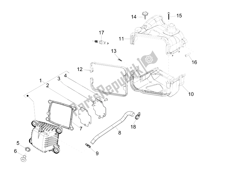 Tutte le parti per il Coperchio Della Testata del Vespa Sprint 50 4T 2V 25 KMH B NL 2014