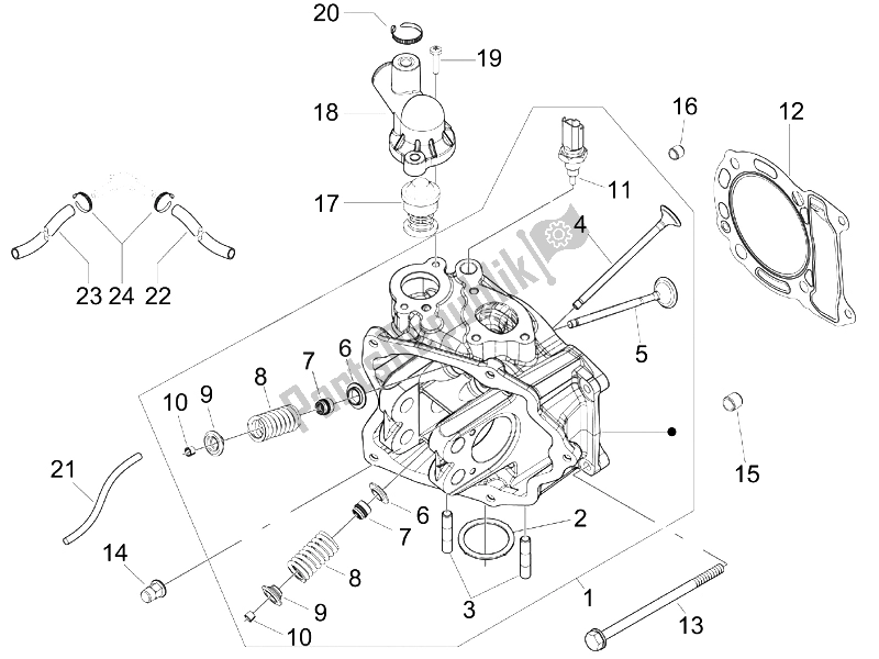Todas las partes para Unidad Principal - Válvula de Vespa Granturismo 125 L E3 2006
