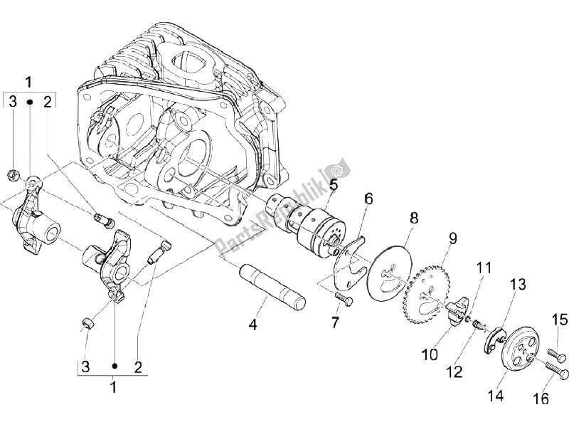 Todas las partes para Unidad De Soporte De Palancas Oscilantes de Vespa S 125 4T Vietnam 2009