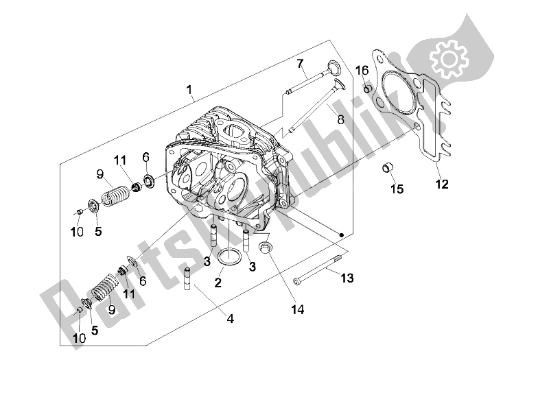 Toutes les pièces pour le Unité De Tête - Valve du Vespa LX 125 4T IE E3 2009