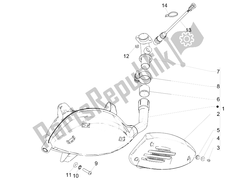 Todas las partes para Silenciador de Vespa GTS 125 4T IE Super E3 2009