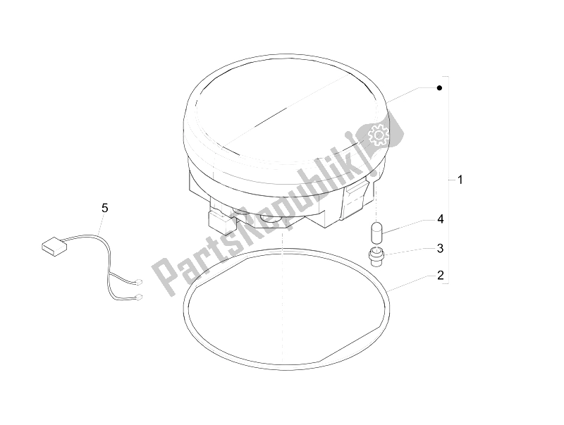 Alle onderdelen voor de Meter Combinatie-dashboard van de Vespa PX 125 2011
