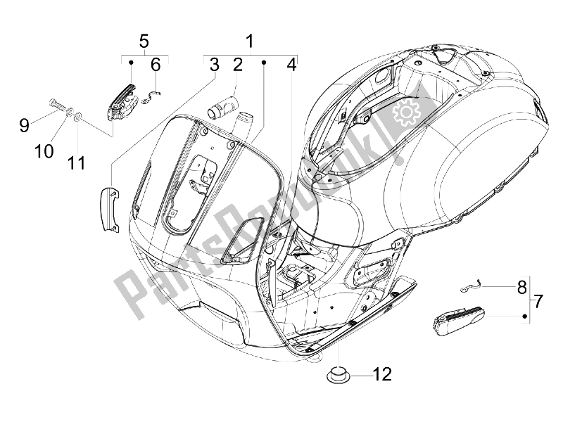 Toutes les pièces pour le Cadre / Carrosserie du Vespa GTS 250 ABS 2005