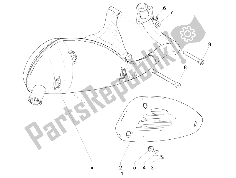 All parts for the Silencer of the Vespa Sprint 50 4T 2V 25 KMH B NL 2014