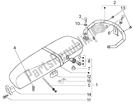 All parts for the Saddle of the Vespa LX 125 2005