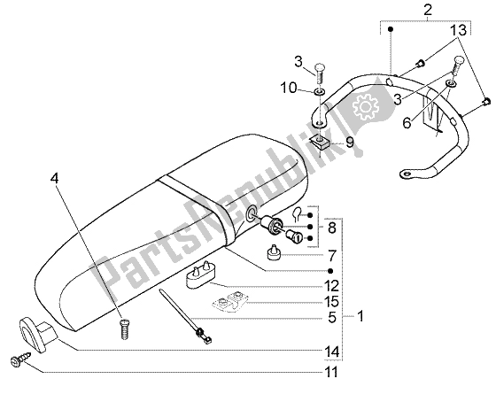 Alle onderdelen voor de Zadel van de Vespa LX 125 2005