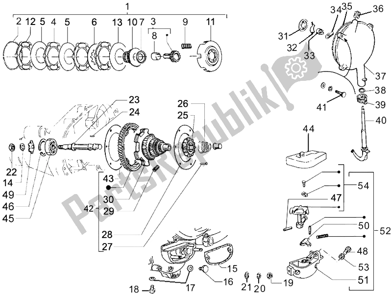 Toutes les pièces pour le Composants De Boîte De Vitesses du Vespa Vespa PX 125 EU Asia 2011