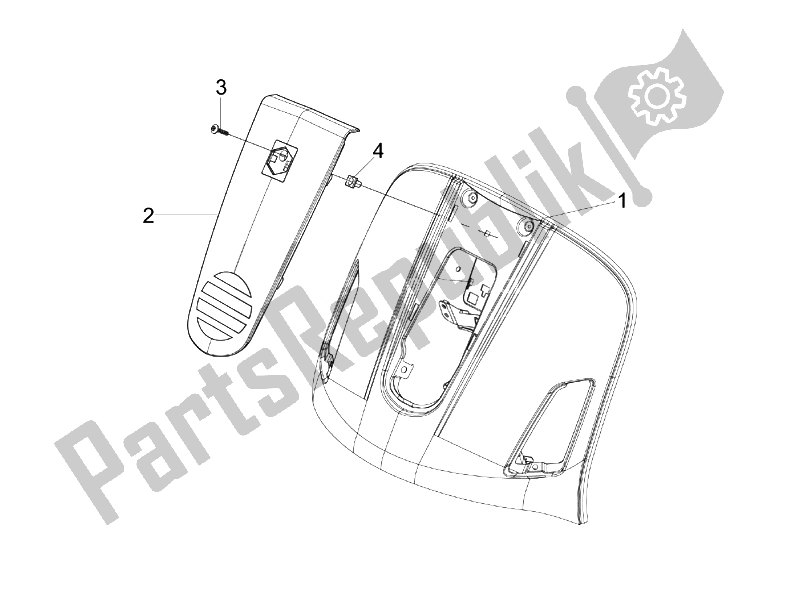 Tutte le parti per il Scudo Anteriore del Vespa GTV 250 IE USA 2007