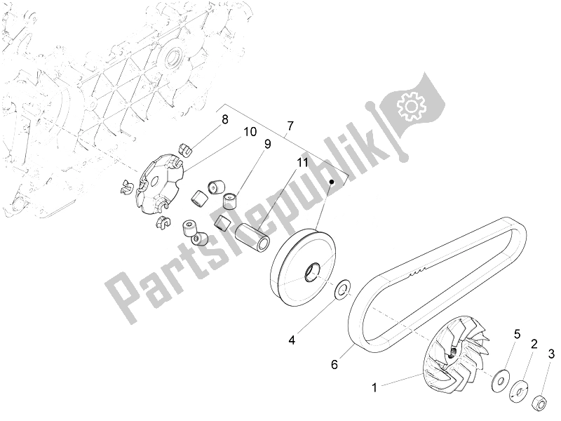 Toutes les pièces pour le Poulie Motrice du Vespa 946 150 2014