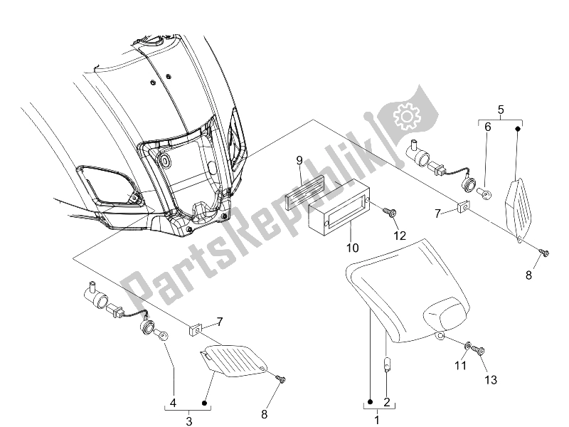 Toutes les pièces pour le Phares Arrière - Clignotants du Vespa LX 50 2T D 2005