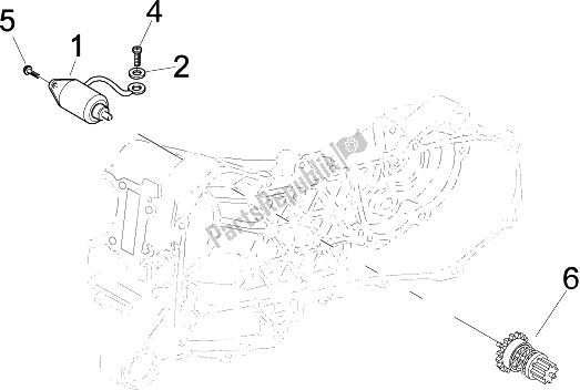 All parts for the Stater - Electric Starter of the Vespa LX 125 4T IE E3 Touring 2010