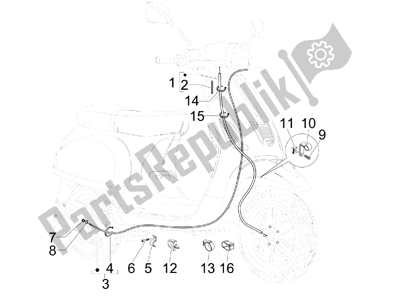 Tutte le parti per il Trasmissioni del Vespa S 125 4T E3 UK 2007