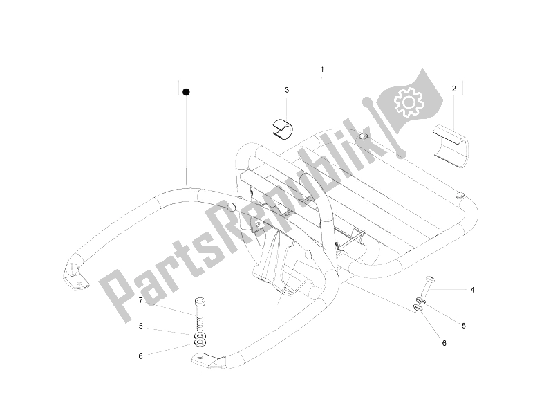 Toutes les pièces pour le Porte-bagages Arrière du Vespa GTS 300 IE ABS USA 2014