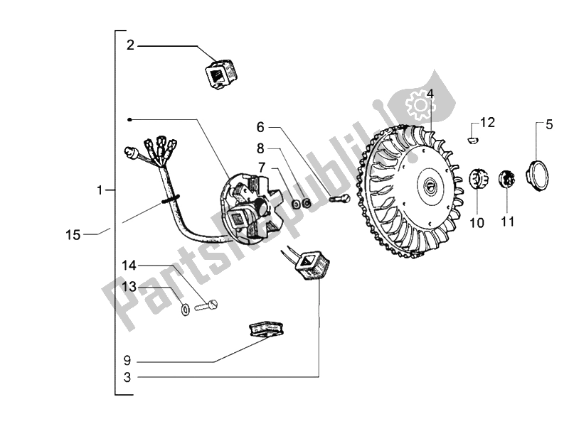 All parts for the Flywheel Magneto of the Vespa PX 125 2011