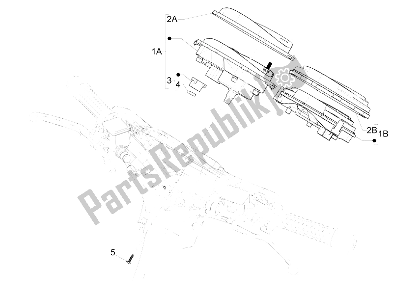 Todas las partes para Tablero Combinado De Medidor de Vespa GTS 250 2005