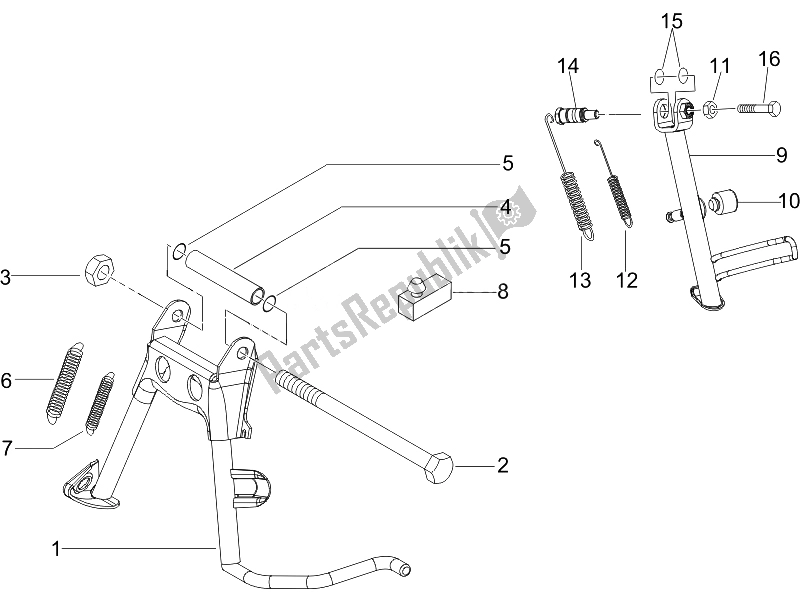 All parts for the Stand/s of the Vespa LXV 125 4T IE E3 2010