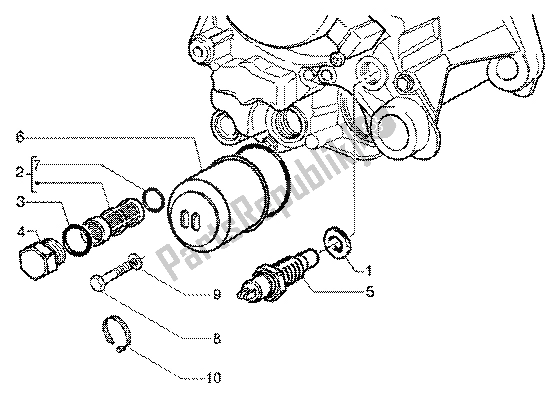 All parts for the Oil Filter of the Vespa ET4 150 Leader 2000