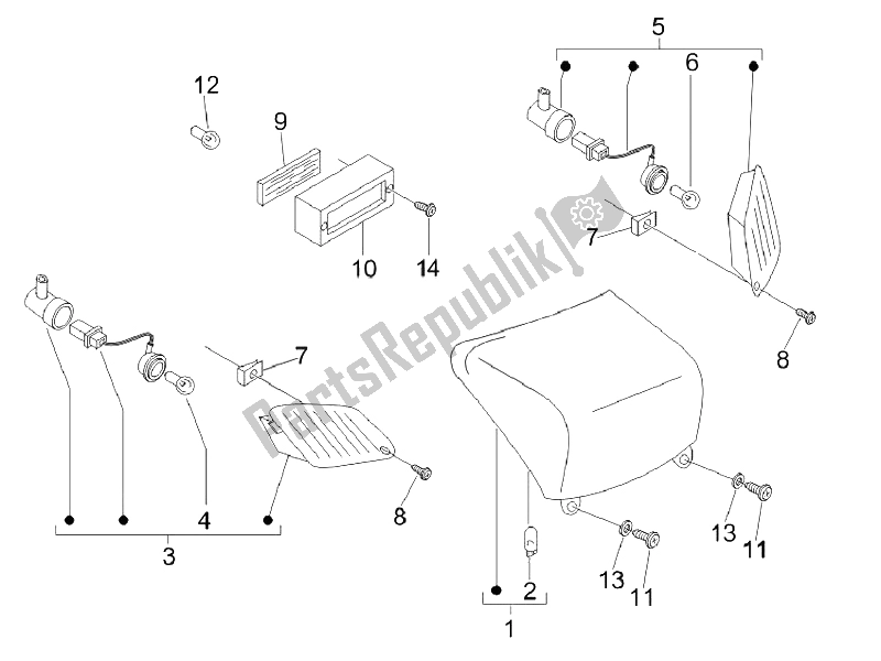 Tutte le parti per il Fanali Posteriori - Indicatori Di Direzione del Vespa LX 125 4T E3 Vietnam 2009