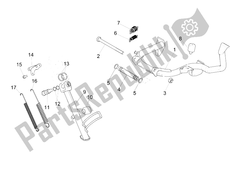 All parts for the Stand/s of the Vespa GTS 125 4T IE Super E3 2009