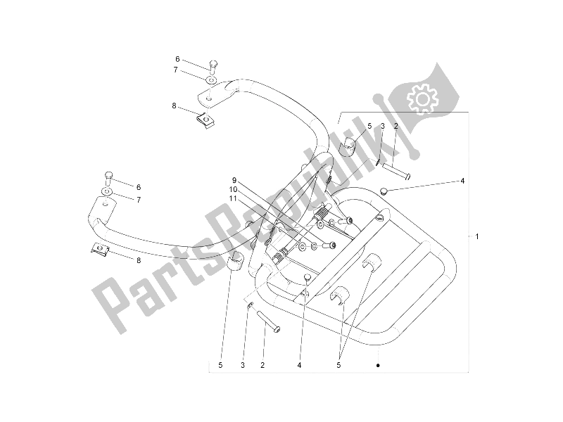 Tutte le parti per il Portapacchi Posteriore del Vespa LX 50 4T 2V 25 KMH Touring NL 2011