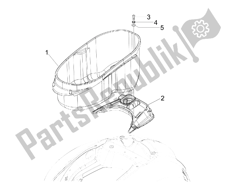 Toutes les pièces pour le Logement De Casque - Sous La Selle du Vespa GTS 300 IE Super 2008