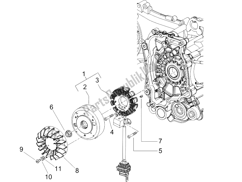 Tutte le parti per il Volano Magneto del Vespa S 150 4T 2008