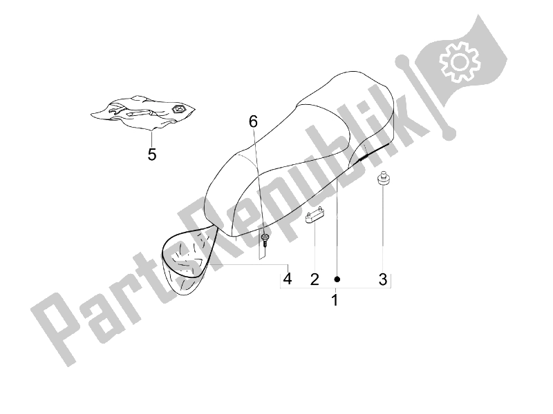 Toutes les pièces pour le Selle / Sièges du Vespa Granturismo 200 L UK 2005