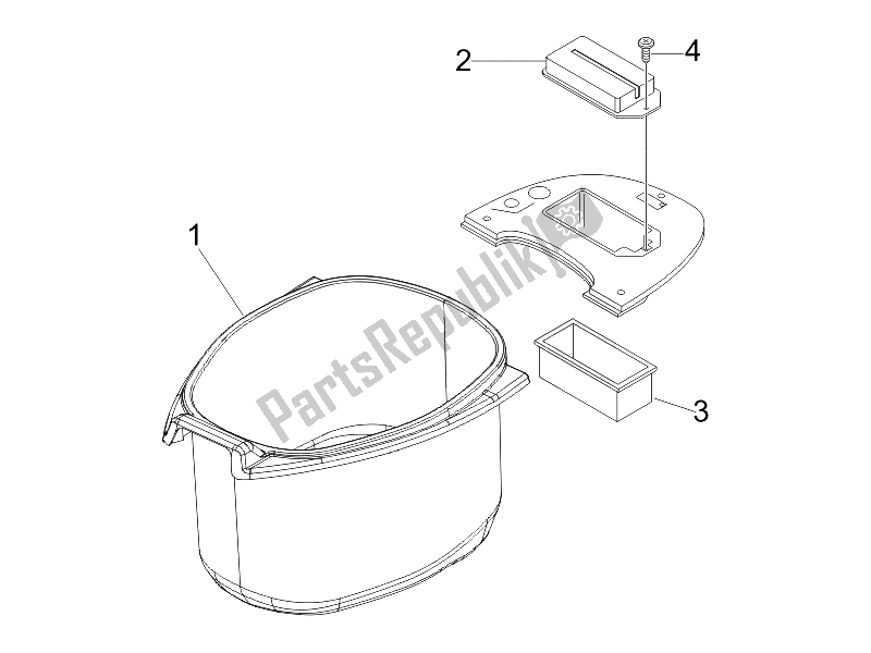 Toutes les pièces pour le Logement De Casque - Sous La Selle du Vespa LX 50 2T D 2005