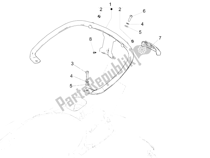 Todas las partes para Portaequipajes Trasero de Vespa GTS 125 4T IE Super E3 2009