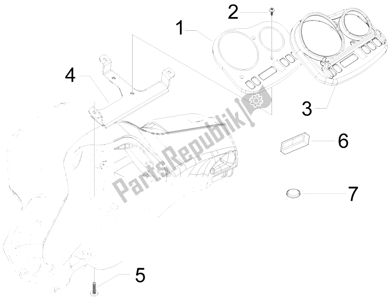 Toutes les pièces pour le Tableau De Bord Combiné du Vespa S 50 4T 2V 25 KMH NL 2010