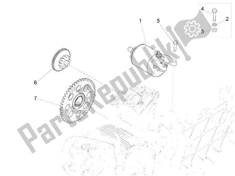 All parts for the Stater - Electric Starter of the Vespa LX 150 4T 3V IE 2012