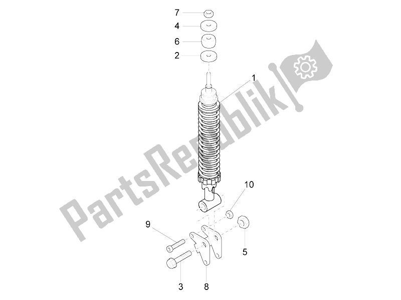 Toutes les pièces pour le Suspension Arrière - Amortisseur / S du Vespa LX 125 4T 3V IE 2012