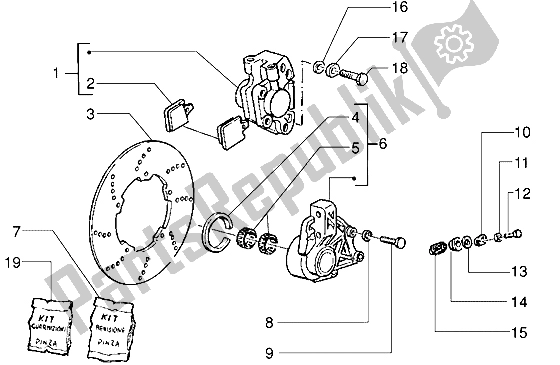 Tutte le parti per il Pinza Freno - Disco Freno del Vespa ET4 125 1996