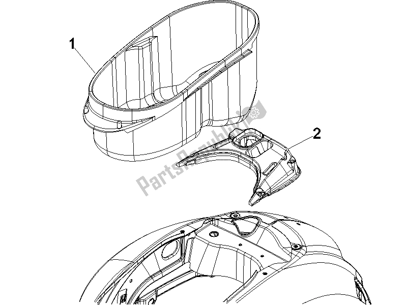 Toutes les pièces pour le Logement De Casque - Sous La Selle du Vespa GTV 125 4T E3 UK 2006