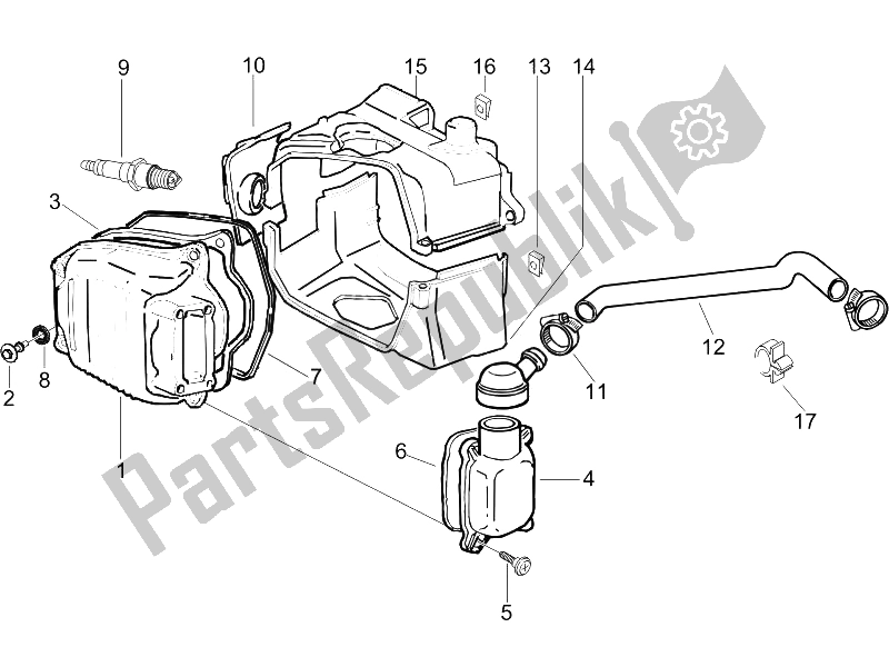 Toutes les pièces pour le Le Couvre-culasse du Vespa LX 125 4T 2006