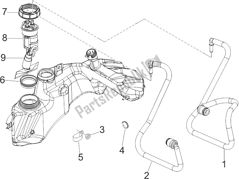 Toutes les pièces pour le Système D'alimentation du Vespa GTS 250 USA 2005