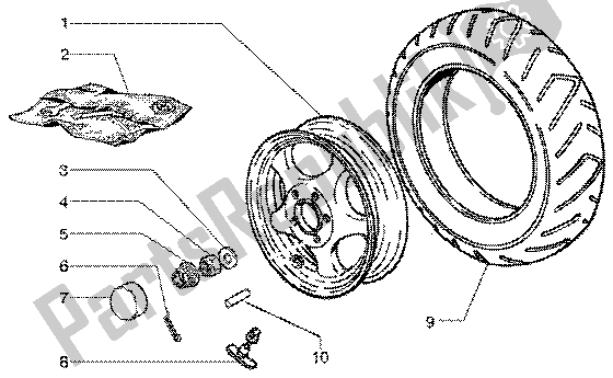 Toutes les pièces pour le Roue Arrière du Vespa ET4 150 Leader 2000