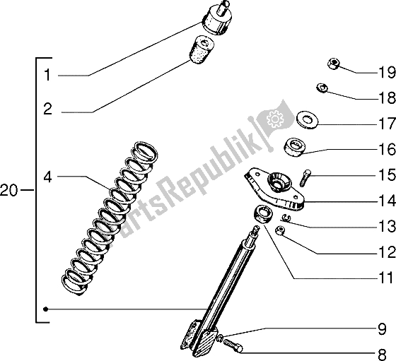 Todas las partes para Amortiguador Delantero de Vespa PX 200 E 1985