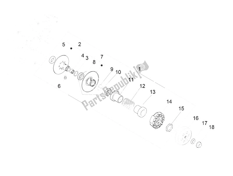 Tutte le parti per il Puleggia Condotta del Vespa Vespa GTS 300 IE ABS E4 EU 2016