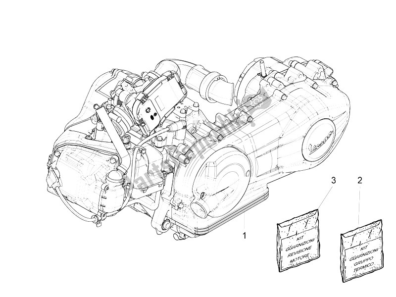 Todas las partes para Ensamblaje Del Motor de Vespa S 125 4T 3V IE 2012