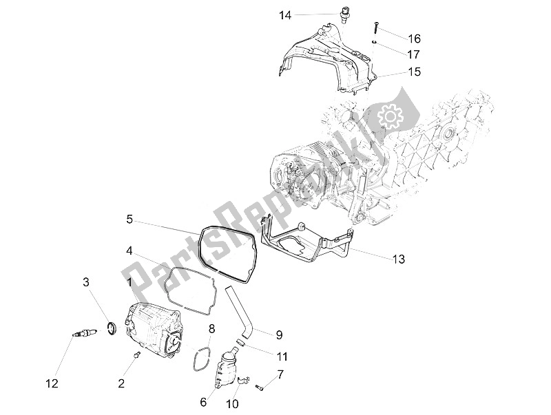 All parts for the Cylinder Head Cover of the Vespa Vespa Primavera 125 4T 3V Iget ABS EU 2016