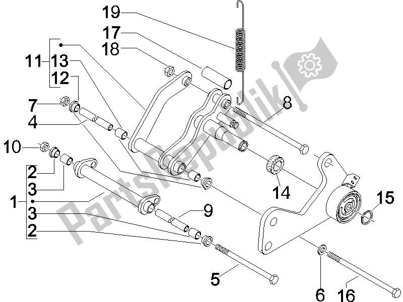 Wszystkie części do Wahliwe Rami? Vespa GTS 125 4T E3 2007