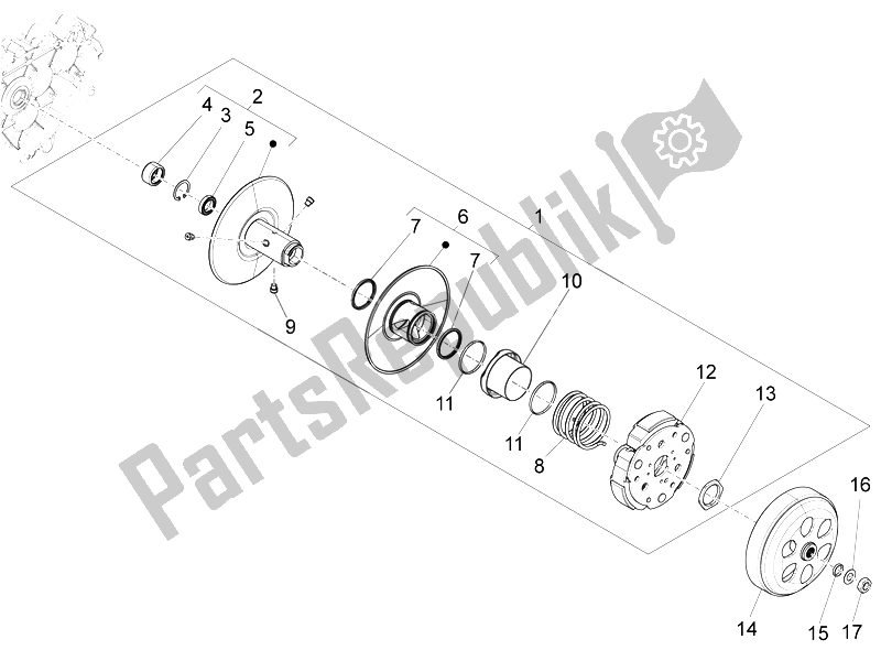 Toutes les pièces pour le Poulie Menée du Vespa Sprint 125 4T 3V IE 2014