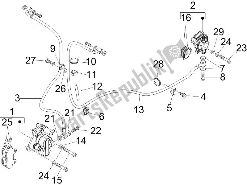 Todas las partes para Tubos De Frenos - Pinzas de Vespa GTV 250 IE UK 2006