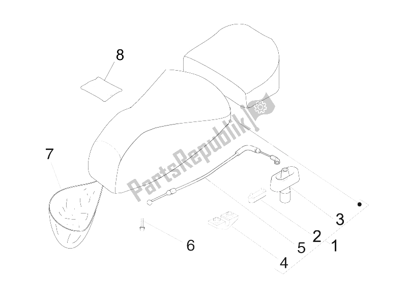 Toutes les pièces pour le Selle / Sièges du Vespa LXV 150 4T USA 2009