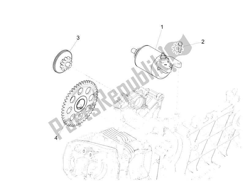 Todas las partes para Stater - Arranque Eléctrico de Vespa 946 150 4T 3V ABS 2014