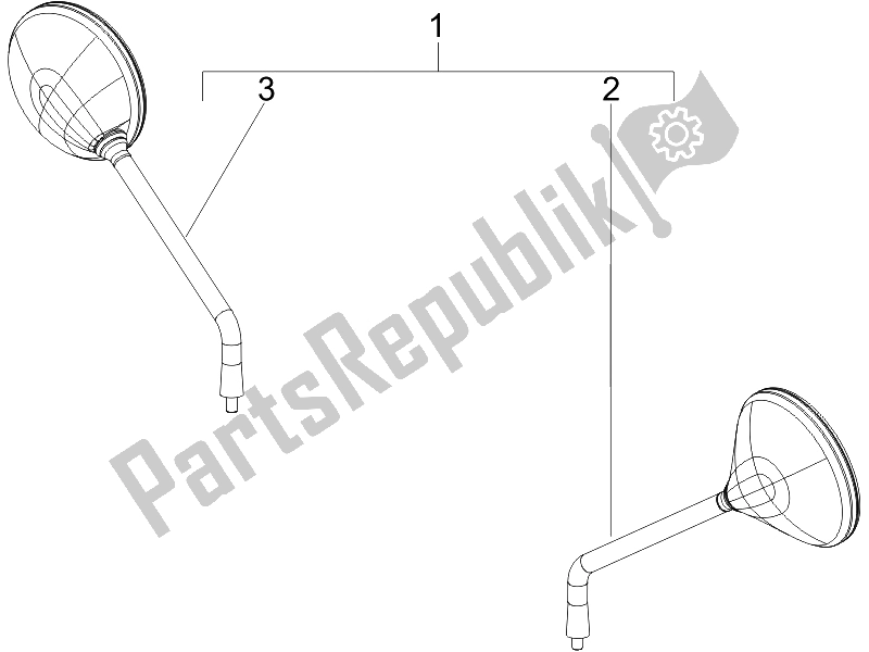 Toutes les pièces pour le Miroir (s) De Conduite du Vespa LXV 150 4T USA 2007