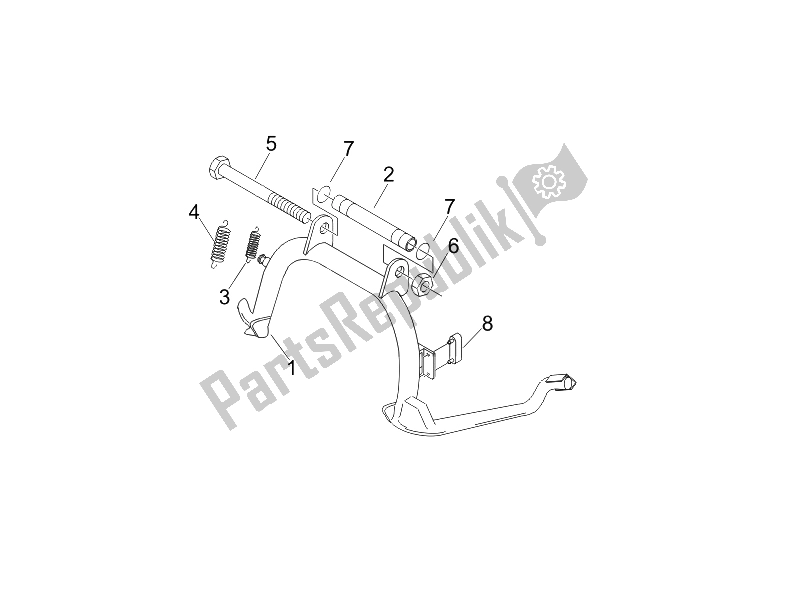 All parts for the Stand/s of the Vespa Granturismo 200 L USA 2006