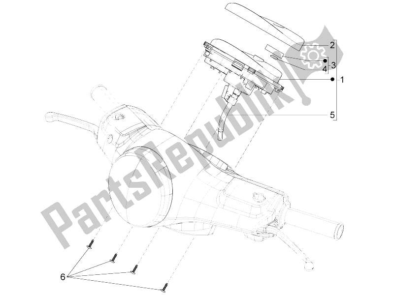 All parts for the Meter Combination-dashbord of the Vespa LT 125 4T 3V IE E3 Vietnam 2014