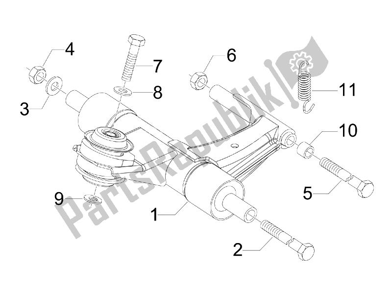 Toutes les pièces pour le Bras Oscillant du Vespa Vespa Primavera 50 2T EU Asia 2014